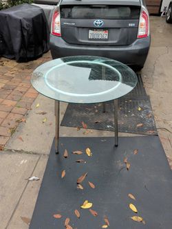 Modern Ikea Salmi Table Glass And Chrome Steel Table