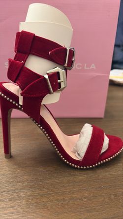 Velvet high heels
