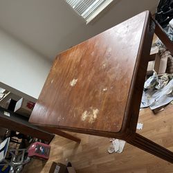 Antique Dining Table With Leaf Insert (slide Out)