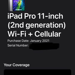 iPad Pro 11” (2nd Gen, 1TB, Wi-Fi + Cellular) + Magic Keyboard – Great Condition!