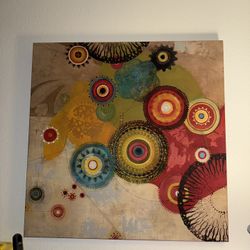 World Market 30 x 30” Canvas Wrapped Abstract Wall Art