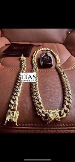 Cuban link chain with bracelet shipping available