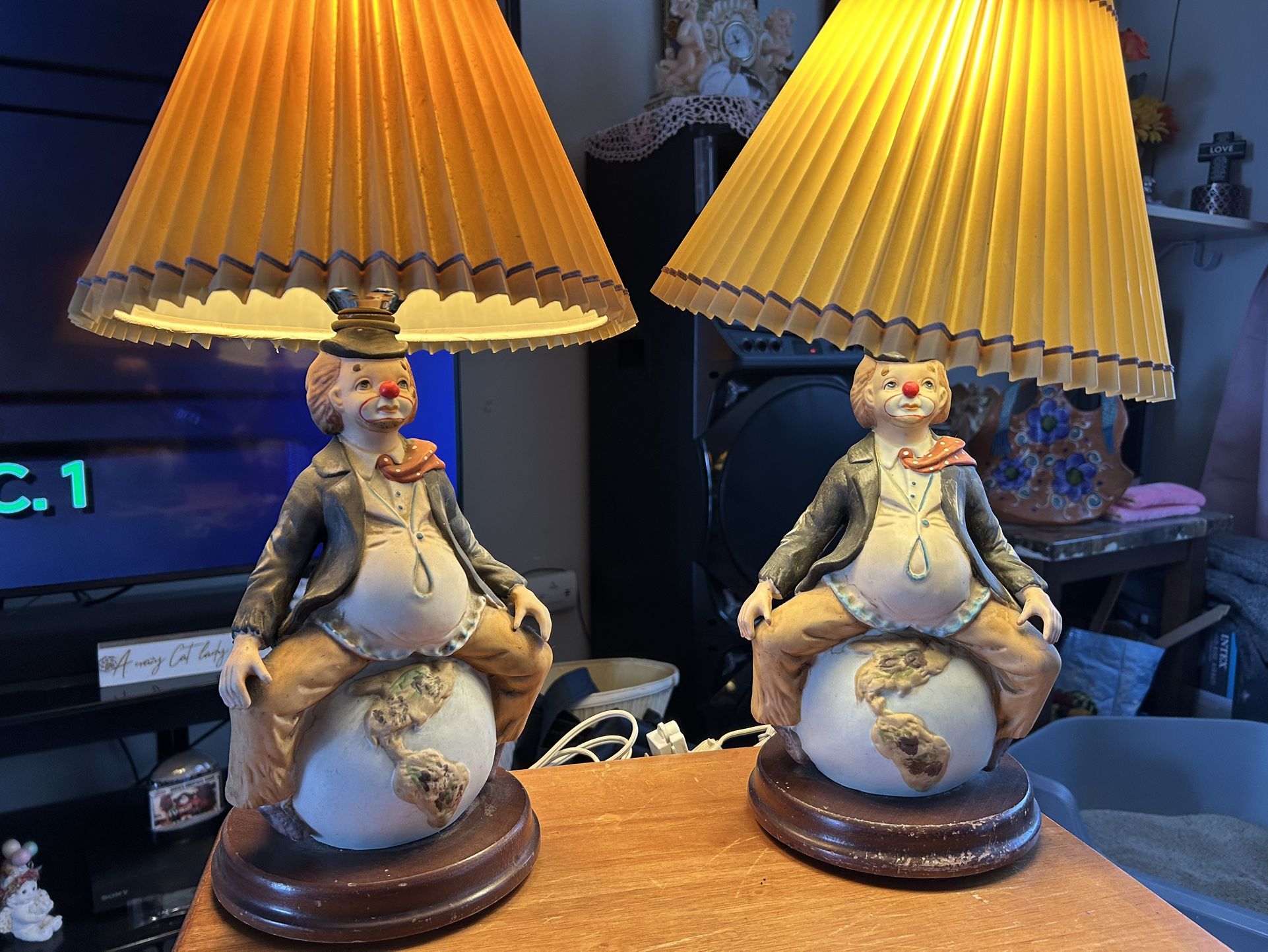 Vintage Clown Lamps