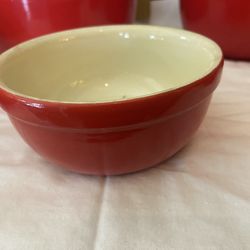 Red hall bowl vintage