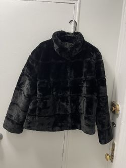 Karl Lagerfeld Paris Black Faux Fur Jacket Size XXL- New With Tag