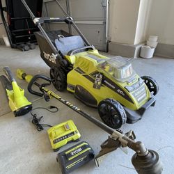40 Volt Ryobi Yard Tool Set