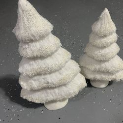 Two Christmas Glamours Decor Tree Slightly Stain 