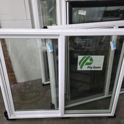 Vinyl White Sliding Window 59 1/2" Wide X 47 1/2 High