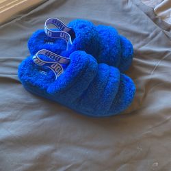Ugg Blue Fluffita Two Strap Platform Sandal