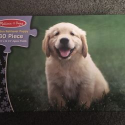 LIKE NEW Melissa&Doug 30 Piece Golden Retriever Puppy Jigsaw Puzzle 