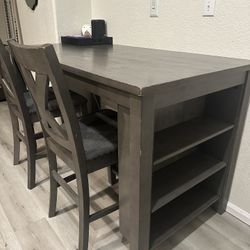Grey Dining Table w/2 Chairs 