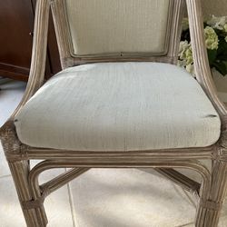 Need Gone! Set of 4 cerused reeded pencil bamboo chairs by Henry Link