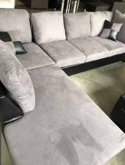 Gray Micro Fiber Sectional