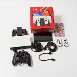 Nintendo Switch Oled With Mario Kart Game In Box 