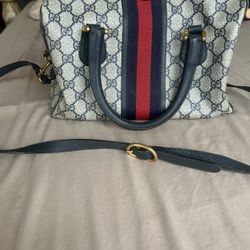 Vintage 2 Blue handle Gucci Bag