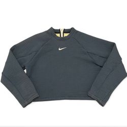 Nike women’s Sportswear Tech Fleece Center Check Logo Pullover crop Sweatshirt 