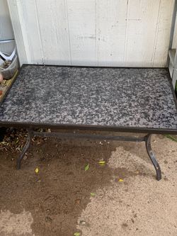 Beautiful Nice Glass & Granite Coffee Table Patio For Sale
