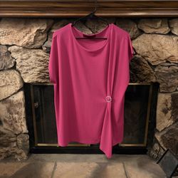 Hot Pink Plus Size Blouse