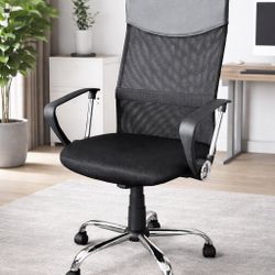 New Computer Chair, Office Chair Gaming Chair Desk Chair Ergonomic Office Chair Comfortable Mid Back Mesh Chair with Armrests Adjustable Height Black 