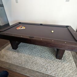 8' Imperial “Reno” Pool Table – Rustic Dark Chestnut – Excellent Condition – Complete Set