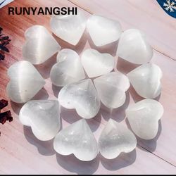 Selenite Heart Shaped Crystals Set