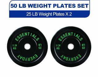 BRAND NEW Weights Plates Barbell Rubber Plates(less noise than full metal) 2x25lbs