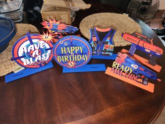 Nerf gun signs for birthday party decorations