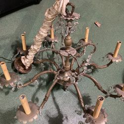 Rare crystal antique project light fixture 