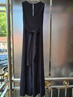 Black Sleeveless Maxi Dress with Tie Waist