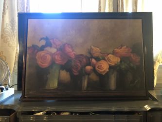 Reduce!!!!Beautiful painting in double wooden frame. read description