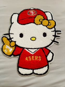 Large Hello Kitty Niner Chenille Iron On Patch