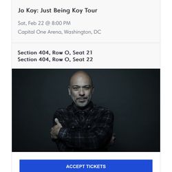 Jo Koy Tickets In DC, Saturday. 