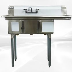 NSF Right 3 Compartment Bar Sink With Faucet S3C101410-12R-318