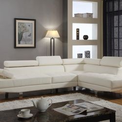 White Contemporary Sectional Sofa (New In Box)