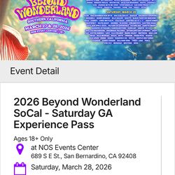 Beyond Wonderland Saturday GA