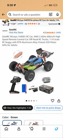 [SALE / BRAND NEW] GoolRC WLtoys 144001 High-Speed RC Buggy (1:14 Scale, 60 km/h, 4WD Aluminum Chassis)