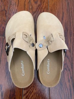 Womens Suede Leather Clogs Potato Shoes Straps Cork Mules Footbed Sandals with Arch Support Fashion and Comfort  ( please follow my page all brands ne