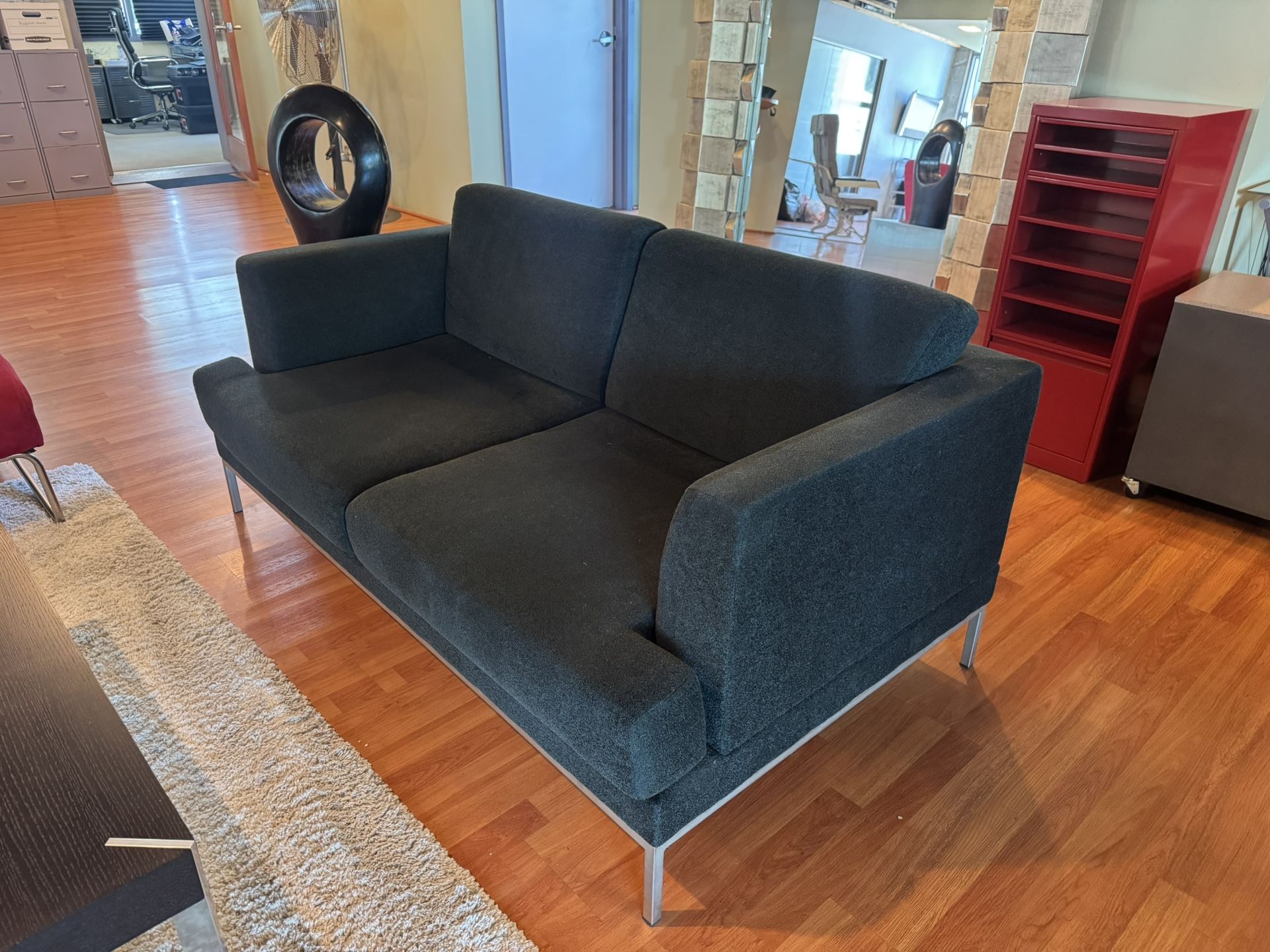 MOVING SALE - Black Loveseat Couch