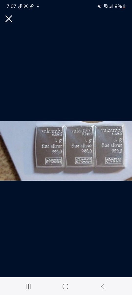 2g Valcambi Silver Bars  [Set Of Two]  .999 Silver