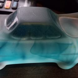 Kosta Boda Art Glass Car Ice  Bluefrosted ART CAR PAPERWEIGHT SIGNED BY OLLIE BROZEN