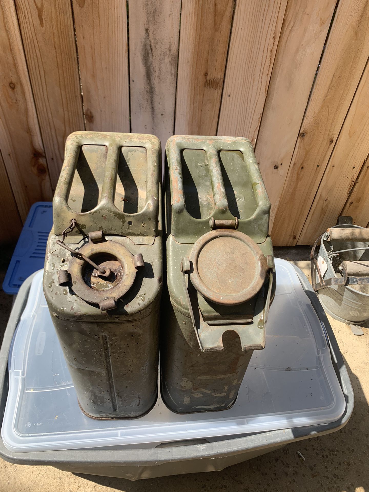 Vintage Military Jeep 5 gallon Gas Can & Water Can