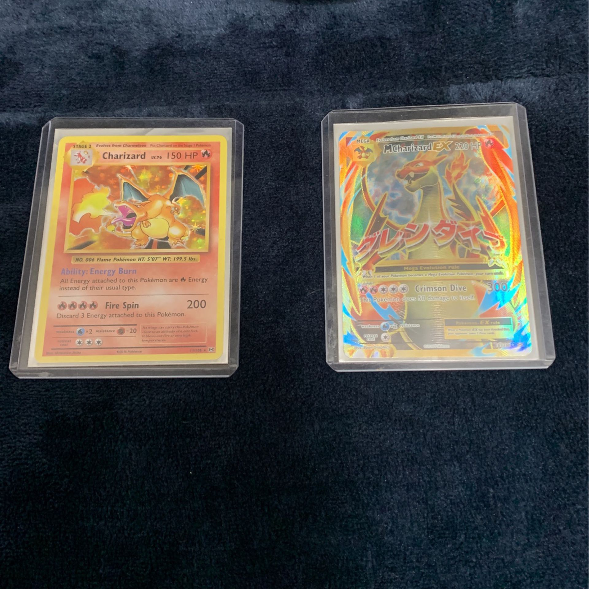 2 RARE Evolution Charizard Pokemon Cards 