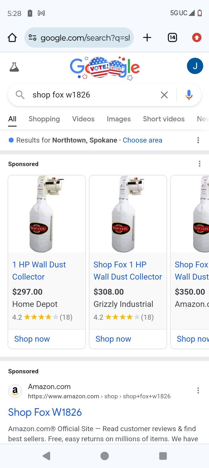 Shop Fox Dust Collector