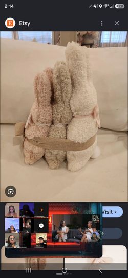 New!! Rachel Ashwell Stuffed Bunny Pillows: Shabby Chic Spring Decor (Set of Three)