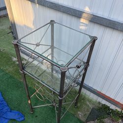 Metal & Glass Display Stand / Wine Rack