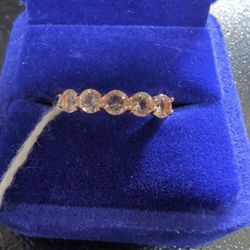 18 Karat Rose Gold Over Sterling Silver Ring
