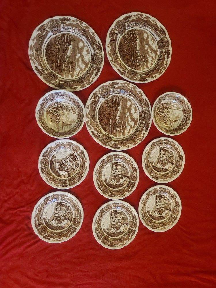 Royal Staffordshire J&G Meakin LOT PLATES American Legend Ironstone England