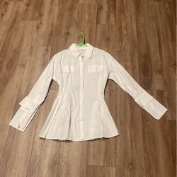 White Blouse Shirt Dress Size Small NWot