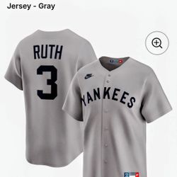 Brand New Old School Babe  Ruth Jersey #3