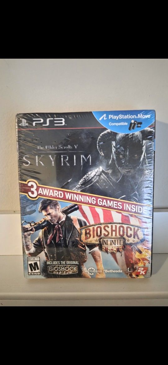 PS3 Game- SKYRIM & BIOSHOCK Combo Pack- New Sealed
